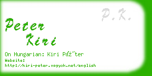 peter kiri business card